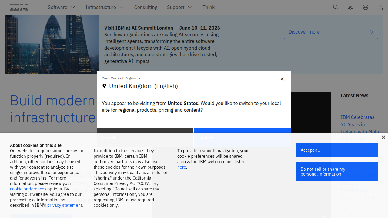 Screenshot of the IBM website, a leader in AI research, reflecting their insights on AI challenges and innovations.