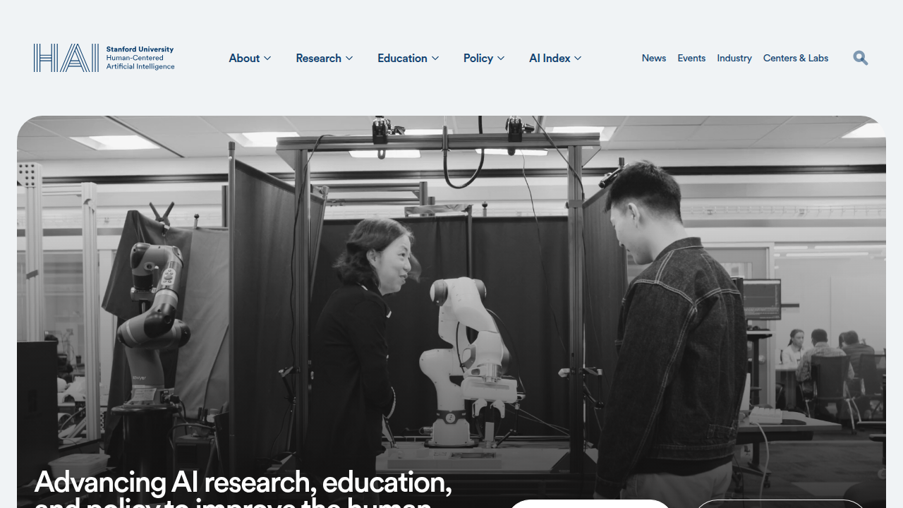 Stanford University's Human-Centered AI (HAI) Institute explores the future of AI.