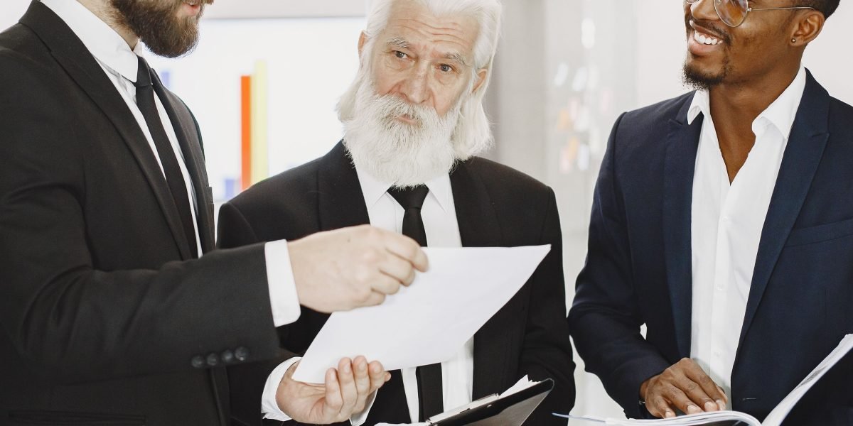 Professionals making critical business decisions, emphasizing the importance of accurate information.
