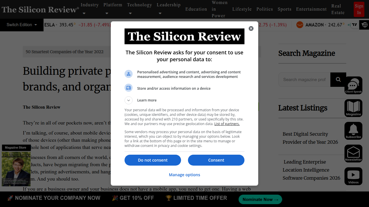 A screenshot of The Silicon Review article profiling Skylab and discussing the Value Reinforcement System's role.