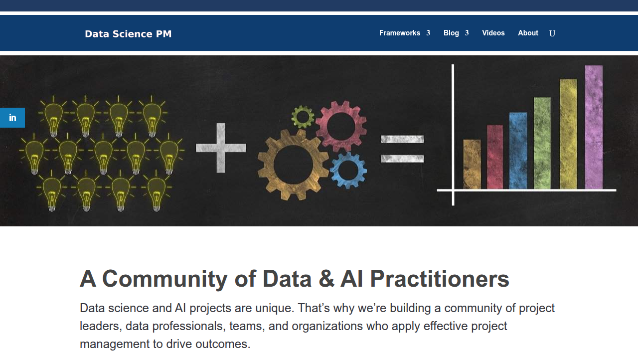 The Data Science PM website, a resource offering detailed explanations of data science process models like CRISP-DM.