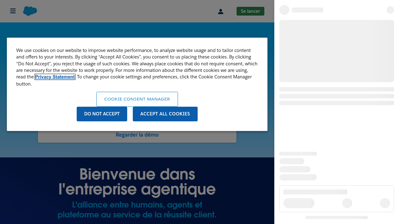 Screenshot of the Salesforce homepage, a prominent enterprise software provider with AI integrations.